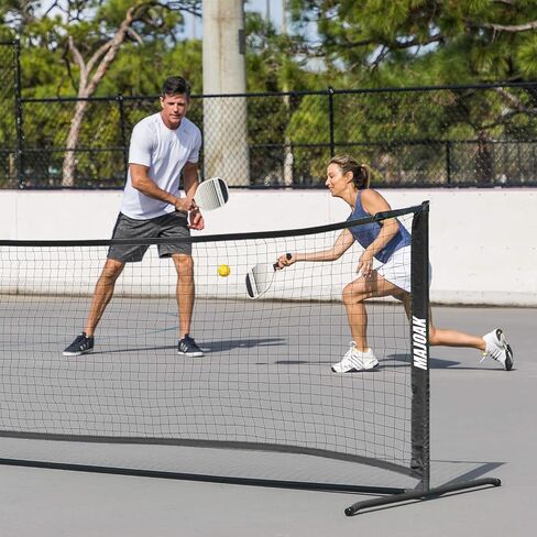 Portable pickleball net-22 FT Regulation Full Size Pickleball Net | Portable pickleball net set System with Carrying bag and 1x extra pickleball net for driveway Backyards in Saudi Arabia