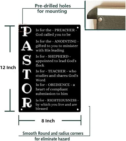 تعريف القس فكرة هدية تقدير رائعة للخطباء أو الوزراء لافتات معدنية من القصدير، ملصق القس للمنزل/المكتب/المقاهي والحانة/رجل الكهف جدار ديكور لوحة علامة 12 × 8 بوصة in Kuwait