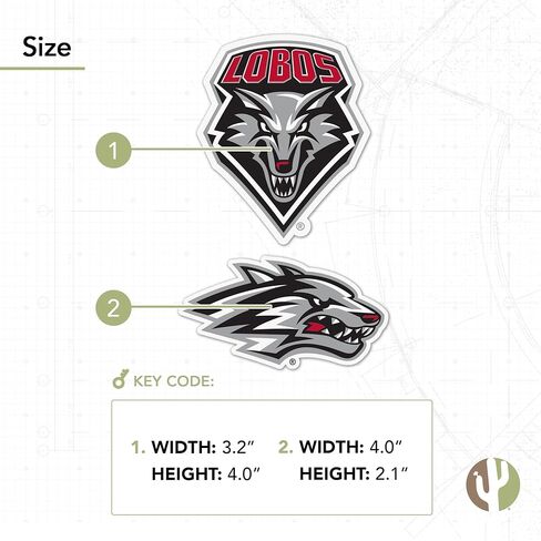 ملصق من الفينيل لجامعة صبار الصحراء في نيو مكسيكو UNM Lobos ملصق من الفينيل لزجاجة مياه للكمبيوتر المحمول وسجل قصاصات السيارة (مجموعة 4 بوصة V1) in Kuwait