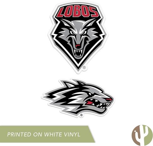 ملصق من الفينيل لجامعة صبار الصحراء في نيو مكسيكو UNM Lobos ملصق من الفينيل لزجاجة مياه للكمبيوتر المحمول وسجل قصاصات السيارة (مجموعة 4 بوصة V1) in Kuwait