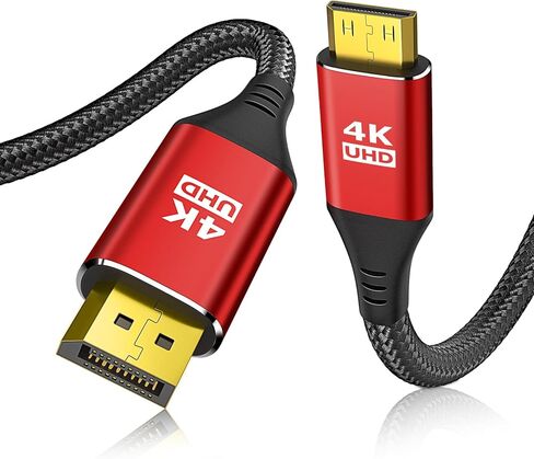 كابل DisplayPort إلى Mini HDMI بطول 10 أقدام، 4K DP إلى Mini HDMI سلك أحادي الاتجاه، يدعم 4K@30 هرتز، 2K@120 هرتز فيديو UHD، لـ AMD، NVIDIA، KYY، ARZOPA، VILVA، MNN، شاشة محمولة in Kuwait