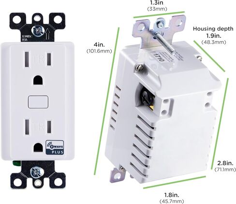 Jasco Z-Wave Plus in-Wall Smart Tamper-Reistant Outlet, Works with Alexa, Google Assistant, 1 Z-Wave Outlet & 1 Always On Outlet, Hub Required, White, Smart Outlet, Lamps, Small Appliances, 14315 in Saudi Arabia