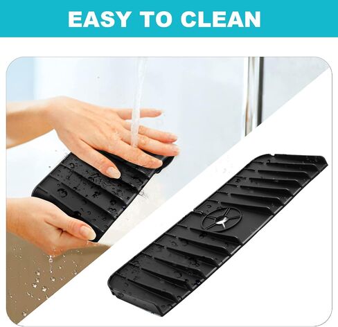 Silicone Faucet Handle Drip Catcher Tray, Sink Splash Guard, Kitchen Faucet Sink Splash Guard, Drip Protector Splash Countertop, Faucet Mat for Kitchen & Bathroom Countertop Protect in Saudi Arabia