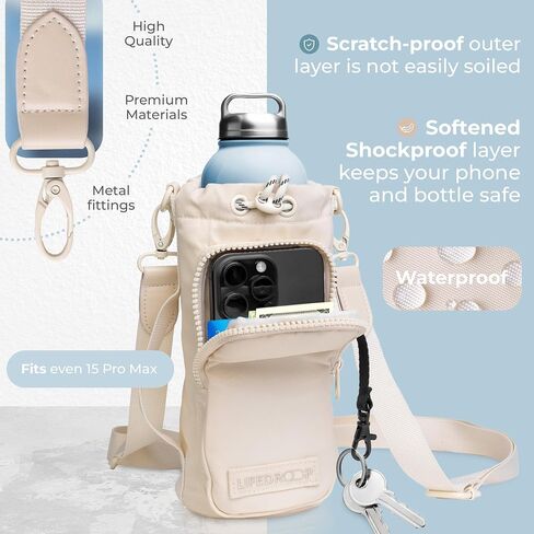 Water Bottle Holder with Strap – Stylish and Durable Water Bottle Bag for 32Oz Water Bottles – Small Insulated Bag Ideal for Hiking, Sports – Multifunctional Front Pocket Water Jug Holder in Saudi Arabia