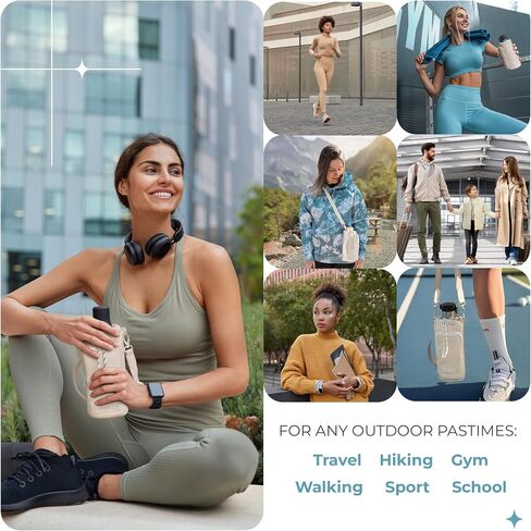 Water Bottle Holder with Strap – Stylish and Durable Water Bottle Bag for 32Oz Water Bottles – Small Insulated Bag Ideal for Hiking, Sports – Multifunctional Front Pocket Water Jug Holder in Saudi Arabia