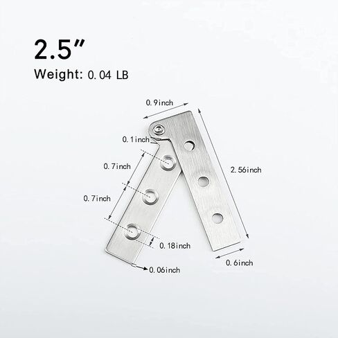 4Pcs 2.5inch 360 Degree rotatable Door Pivot Hinges Cabinet Door Hidden Hinge for Windows Fence Sheds Kitchen gate Closet Cupboards (2.5", 4 Pcs) in Saudi Arabia
