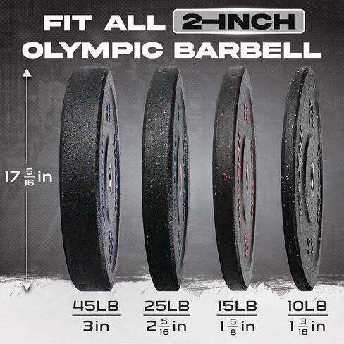 Yes4All 2" Bumper Plate, Olympic Rubber Weight Plate with Steel Hub for WeightLifting, Strength Training (Single, Pair & Set) in Saudi Arabia