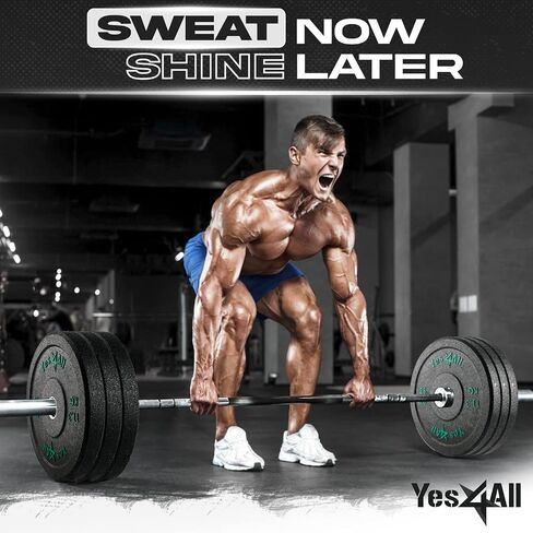 Yes4All 2" Bumper Plate, Olympic Rubber Weight Plate with Steel Hub for WeightLifting, Strength Training (Single, Pair & Set) in Saudi Arabia