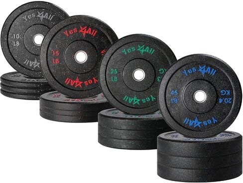 Yes4All 2" Bumper Plate, Olympic Rubber Weight Plate with Steel Hub for WeightLifting, Strength Training (Single, Pair & Set) in Saudi Arabia