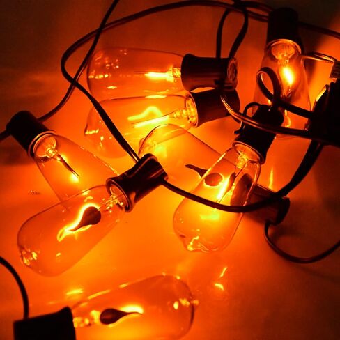 Christmas Orange Flicker Flame Light Bulbs, ST40 Orange Replacement Bulbs with Realistic Orange Red Flame Edison Bulbs for Christmas Outdoor Indoor String Lights, 1 Watt E17 Intermediate Base, 10 Pack in Saudi Arabia