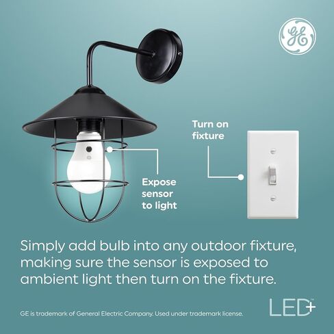 GE LED+ Dusk to Dawn LED Light Bulbs, 15 Watts, Automatic On/Off PAR38 Outdoor Floodlight, Daylight (3 Pack) in Saudi Arabia