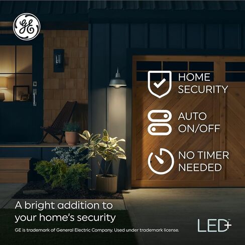 GE LED+ Dusk to Dawn LED Light Bulbs, 15 Watts, Automatic On/Off PAR38 Outdoor Floodlight, Daylight (3 Pack) in Saudi Arabia