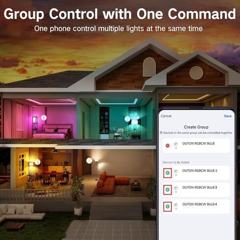 OUTON A19 LED Light Bulb with Remote Control, Efficient 9W LED Bulb (60Watt Equivalent), 810 LM, Dimmable, 3000K-6000K, E26 Base, Light Bulb with Timer for Living Room, Bedroom, 1Bulb & Remote in Saudi Arabia