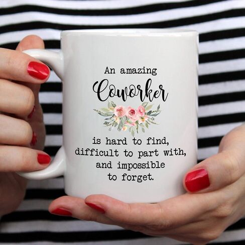 YouNique Designs Coworker Mug, 11 Ounces, Going Away Mug For Coworker, Goodbye Gifts For Coworkers, New Job Gifts For Women (Black Handle) in Saudi Arabia