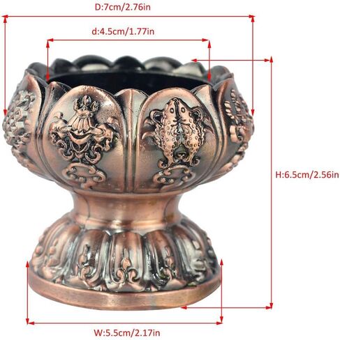 Lotus Flower Votive Tealight Holder, Buddhist Tealight Candle Holder - Tibetan Buddhist Water Offering Cup, Tibetan Oil Lamp Holder Buddhist Supplies for Meditation Buddha Altar, Set of 2 (Bronze) in Saudi Arabia