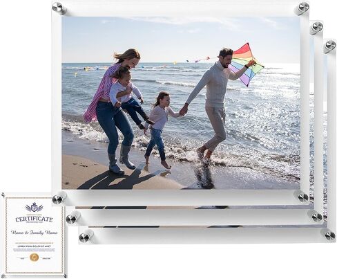 إطار صورة أكريليك مقاس 8 × 10 بين قوسين، 3 عبوات، إطارات صور شفافة للجدار، إطارات صور بدون إطار، مكعبات مربعة شفافة من لوسيت، إطار صورة معلق عائم in Saudi Arabia