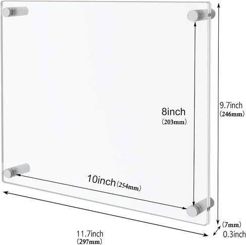 إطار صورة أكريليك مقاس 8 × 10 بين قوسين، 3 عبوات، إطارات صور شفافة للجدار، إطارات صور بدون إطار، مكعبات مربعة شفافة من لوسيت، إطار صورة معلق عائم in Saudi Arabia