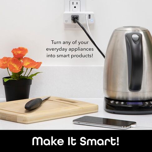 مفتاح جيني + قابس واي فاي ذكي متعدد المنافذ مع منفذي USB ومنفذ توفير الطاقة مع مراقبة الطاقة والتحكم في التطبيق، متوافق مع Alexa وGoogle Home (GN-WW131-199) in Kuwait