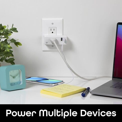 مفتاح جيني + قابس واي فاي ذكي متعدد المنافذ مع منفذي USB ومنفذ توفير الطاقة مع مراقبة الطاقة والتحكم في التطبيق، متوافق مع Alexa وGoogle Home (GN-WW131-199) in Kuwait