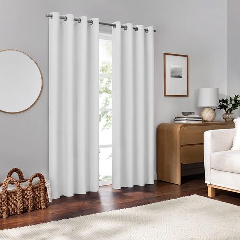 Eclipse Lawson Arm & Hammer Odor Neutralizing Blackout Grommet Window Curtain for Living Room (1 Panel), 50 in x 63 in, Blue in Saudi Arabia