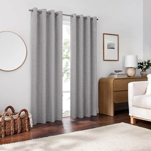 Eclipse Lawson Arm & Hammer Odor Neutralizing Blackout Grommet Window Curtain for Living Room (1 Panel), 50 in x 63 in, Blue in Saudi Arabia