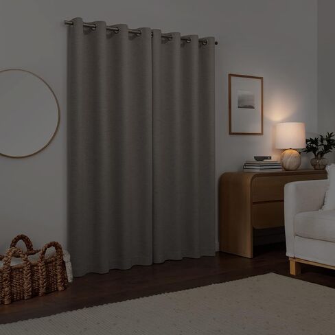 Eclipse Lawson Arm & Hammer Odor Neutralizing Blackout Grommet Window Curtain for Living Room (1 Panel), 50 in x 63 in, Blue in Saudi Arabia
