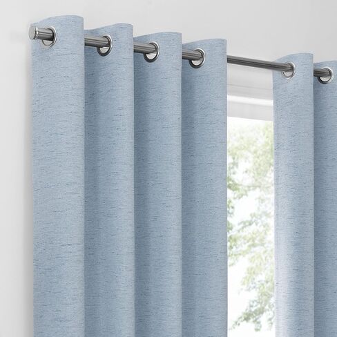 Eclipse Lawson Arm & Hammer Odor Neutralizing Blackout Grommet Window Curtain for Living Room (1 Panel), 50 in x 63 in, Blue in Saudi Arabia