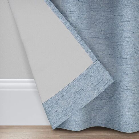 Eclipse Lawson Arm & Hammer Odor Neutralizing Blackout Grommet Window Curtain for Living Room (1 Panel), 50 in x 63 in, Blue in Saudi Arabia