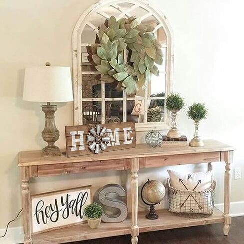 SOFE مزرعة طاحونة معدنية علامة المنزل جدار ديكور 15 "، قائمة بذاتها علامات ديكور المنزل ريفي المتعثرة، علامات خشبية لديكور المنزل منضدية الموقد غرفة المعيشة غرفة نوم عيد الشكر عيد الميلاد in Kuwait