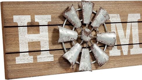 SOFE مزرعة طاحونة معدنية علامة المنزل جدار ديكور 15 "، قائمة بذاتها علامات ديكور المنزل ريفي المتعثرة، علامات خشبية لديكور المنزل منضدية الموقد غرفة المعيشة غرفة نوم عيد الشكر عيد الميلاد in Kuwait