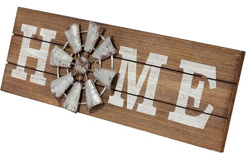 SOFE مزرعة طاحونة معدنية علامة المنزل جدار ديكور 15 "، قائمة بذاتها علامات ديكور المنزل ريفي المتعثرة، علامات خشبية لديكور المنزل منضدية الموقد غرفة المعيشة غرفة نوم عيد الشكر عيد الميلاد in Kuwait