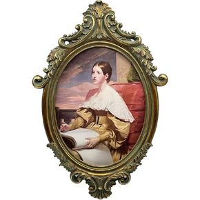Vintage Oval Picture Frame 7x9 Inch, Antique Ornate Victorian Photo Frames with Glass Front, Tabletop & Wall Hanging, Photo Gallery, Gift Ideas, Imitation Wood in Saudi Arabia