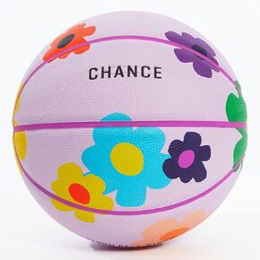 Chance Premium Design Printed Rubber Outdoor & Indoor Basketball, Size 6 Women's Official 28.5 inch, Bloom Light Purple