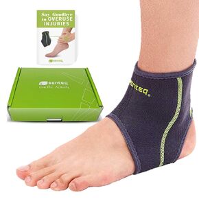 Ankle Brace for Men & Women- Compression Support for Sprained Ankles & Plantar Fasciitis, Elastic Neoprene Slim Sleeve for Jogging & Running, Ankle Stabilizer and Support for Walkers (Medium)