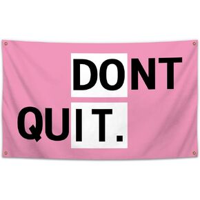OTNREIM Don't Quit Flag Motivational Fitness Gym Tapestry Pink Flag Banner 3×5FT Pub Club Man Cave College Dorm Room Wall Bedroom Living Room Decoration with 4 Brass Grommets in Saudi Arabia