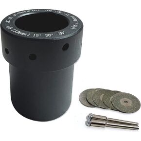 Tungsten Electrode Sharpener Grinder TIG Welding Set, ALUMINUM TIG Sharpener Welding Tungsten Grinder Head 12 Holes Rotary Tool, with Slot Tungsten Sharpener Multi-Angle, 5pc Wheels
