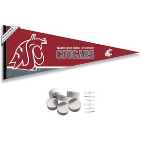 Washington State Cougars Pennant Flag and Wall Tack Mount Pads