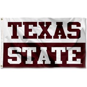 Texas State Bobcats Block Letters Flag