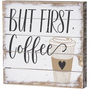 Simply Said, INC Perfect Pallet Petites Coffee Sign - But First, Coffee - 6 x 6 inch Wood Sign - Coffee Bar Decor - Cute Coffee Decorations - Small Coffee Gifts - Made in USA - PET1108