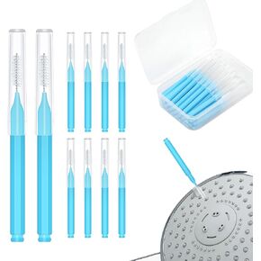40pcs Shower Head Nozzle Cleaning Brushes, Tiny Brushes Multifunctional Mini Cleaning Tools for Small Hole Shower Head (Blue)