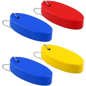 4pcs Floating Keychain for Boat Key, Oval Shaped Floating Key Chain for Boating Waterproof Floating Key Ring Holder Pendant for Surfing Fishing Sailing Outdoor Water Sports