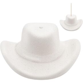 Cowboy Hat Incense Holder Ceramic Western Decor Western Cowboy Hat Incense Burner Premium Incense Stick Holder for Meditation, Yoga, Zen, Home Décor