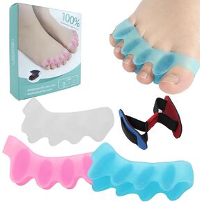 6 Pcs Toe Separator,Bunion Corrector for Women Men Toe Spacers to Correct Bunions Toe Straightener Toe Stretcher Big Toe Correctors Gel Toe Separators (Blue+Pink+White)