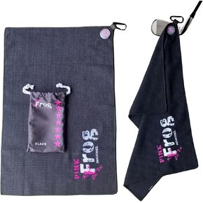Magnetic Golf Towel with a Powerful N42 Golf Towel Magnet, Magnetic Golf Towels for Men & Women, Magnet Golf Towel Clip, Crazy Golf Towels (Magnetic Golf Towel Magnet - Black) in Saudi Arabia