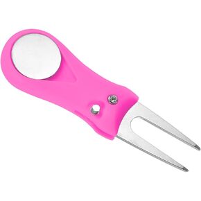PATIKIL Golf Divot Tool, Foldable Repair Fork with Button Ball Marker Training Accessory for Sport