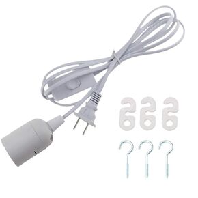 Rextin E26/E27 LED Light socket 13FT extension cord with On/Off switch and US AC Power Plug Bulb Socket for Pendant Lighting Bulb Lamp in Kitchen Bedroom Restaurant (13ft)