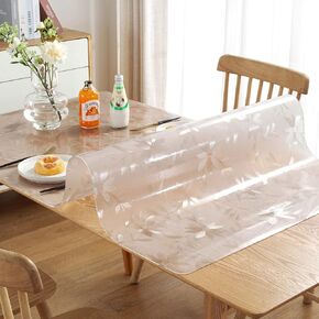 LovePads 1.5mm Thick 24 x 48 Inches Floral Table Cover Protector, Desk Pad Mat, Rectangular Plastic Table Top Protector, PVC Table Pad for Writing Desk, Coffee Table, Countertop