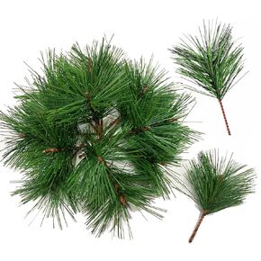 Artificial Green Pine Needles Branches Fake Small Pine Twigs Stems Evergreen Picks Holiday Tree Decorations