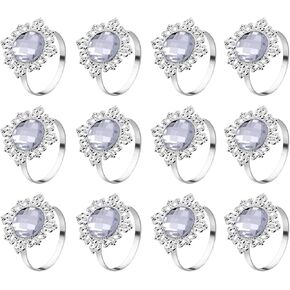 FRCOLOR 12pcs Bling Napkin Rings Napkin Holder Wedding Banquet Dinner Decoration for Wedding Party (Purple)