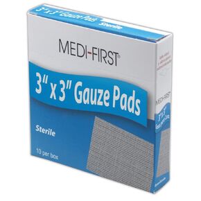 Medique MP61212 Medi-First Sterile Gauze Pad, 3" x 3", White (Pack of 10)